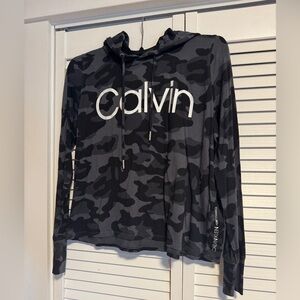 Calvin Klein Gray Camo Performance Hoodie